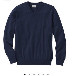 L.L. Bean V Neck Cotton Cashmere Sweater